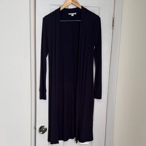 Elegant Women's Black Open Front Cardigan